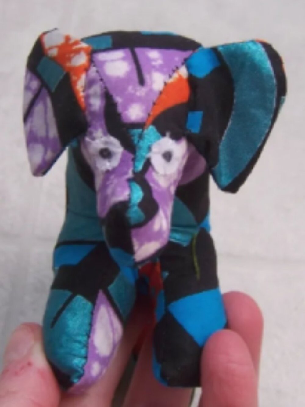 Cloth INDIAN ELEPHANT BOHO DECOR Patchwork Handmade Stuffed Animal 3" x 6"
